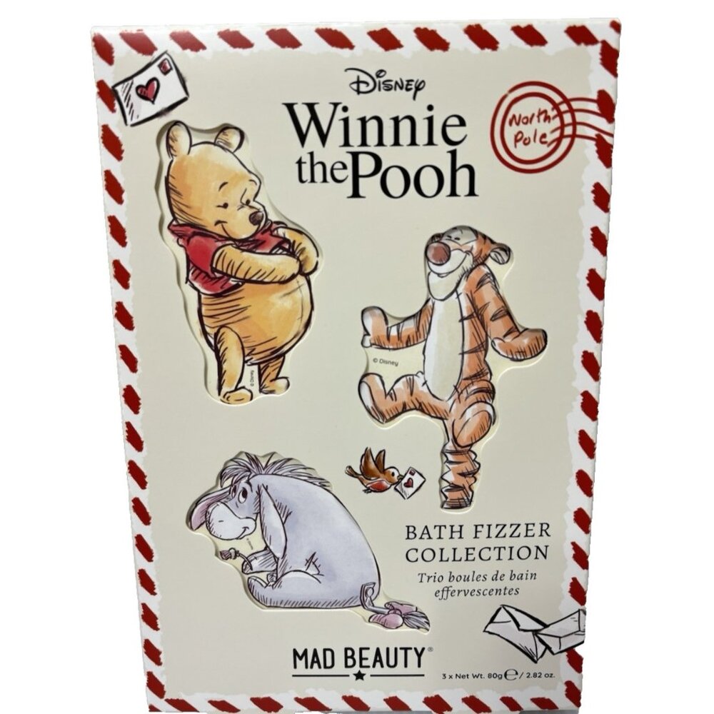 Disney Winnie the Pooh Bath Fizzer Set 3-Piece Festive Trio Gift NEW Mad Beauty